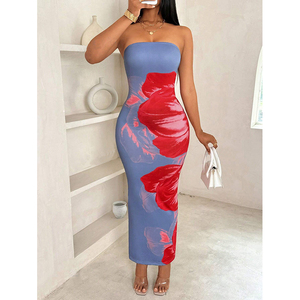 Robes imprimées colorées ajustées pour femmes, élégantes et tendance, style urbain européen et américain, vente en gros - Product Image 2