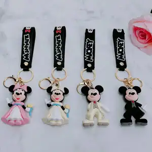 Móc Khóa Mickey Minnie Cặp Đôi Hoạt Hình Mới 2022 Mặt Dây Chuyền Điện Thoại Di Động Cho Nữ Phụ Kiện Chìa Khóa Shi Dizai Dễ Thương