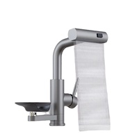 Robinet de cuisine moderne en acier inoxydable avec pulvérisateur extractible haute pression pour rinçage de verres, évier, lave-vaisselle et nettoyage de bouteilles