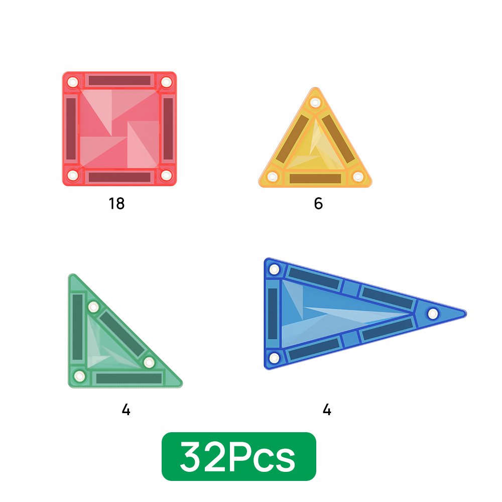 32 pezzi Mini mattoncini magnetici a forma di mulino a vento