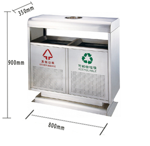 Cesta de papel de acero para exteriores <span class=keywords><strong>Cubo</strong></span> de <span class=keywords><strong>basura</strong></span> de <span class=keywords><strong>reciclaje</strong></span> rectangular Contenedor de <span class=keywords><strong>basura</strong></span> de metal <span class=keywords><strong>vertical</strong></span> <span class=keywords><strong>Cubo</strong></span> de <span class=keywords><strong>basura</strong></span> público de pie - Product Image 2