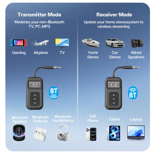 Émetteur-récepteur sans fil 2 en 1 avec Bluetooth 6.0, écran OLED pour voiture, audio TV, écouteurs, haut-parleurs, projecteur. - Product Image 4