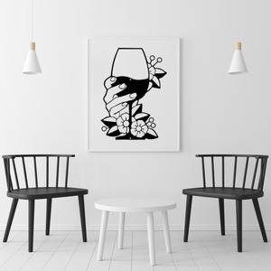 Cuadro de hierro colgante de pared con diseño de copa de vino, decoración creativa para <span class=keywords><strong>pub</strong></span> y cafetería, venta al por mayor - Product Image 4