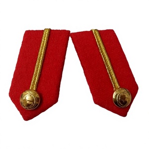 Cuello de Camisa Uniforme Ecológico con Bordado Dubai Range, Insignias de Tela, Rojo Escarlata, Melton, Trenza Dorada, Color Personalizado - Product Image 1