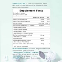 Vente directe OEM de capsules de peptides de collagène hydrolysé pour soutenir la santé des articulations et des cheveux/ongles chez les adultes