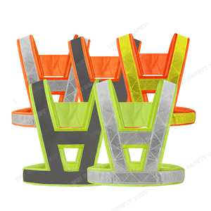 Wholesale <strong>Hi</strong> <strong>Vis</strong> Vest Outdoor Construction Night Warning Clothing Equipment V-shaped Reflective Safety Vest - Product Image 4