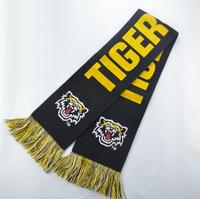 Petit MOQ, écharpe en acrylique tricotée de haute qualité avec logo personnalisé pour les fans de football