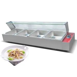 Equipo de cocina para restaurante, equipo de buffet eléctrico, baño, Marie, calentador de alimentos de vidrio, pantalla para catering