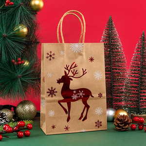 Christmas Themed Candy Kraft Paper <strong>Bag</strong> Golden Deer Snow Handheld <strong>Bag</strong> Christmas Eve <strong>Party</strong> Gift Kraft Paper Gift <strong>Bags</strong> - Product Image 3