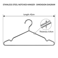 Cintres tubulaires modernes en acier inoxydable, élégants cintres métalliques pour vêtements avec finition polie pour boutique professionnelle