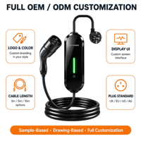 Chargeur EV portable 3,5 kW 16A 220V monophasé avec contrôle Wi-Fi via application, station de charge rapide EVSE pour voiture électrique, utilisation à domicile et en voyage
