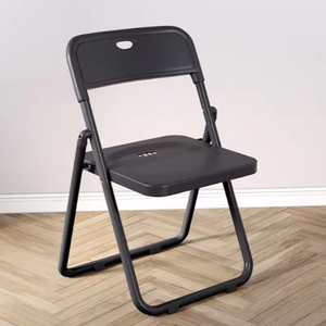 Sedie pieghevoli moderne bianche e nere con struttura in ferro-scuola portatile e uso esterno impilabili in metallo sedie pieghevoli all'ingrosso - Product Image 5
