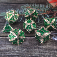 Dungeons & Dragons Polyhedral Square Luxury 1-Piece Metal Zinc Alloy 7-Piece Skill Dice Set Eco-Friendly Board Games Gifts