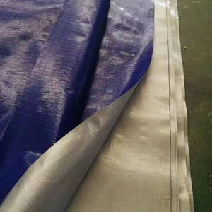 300gsm Afrique Marché Bleu Argent Orange Rouge Couleur Poly Bâche Lourde Rouleaux de Bâches <span class=keywords><strong>pour</strong></span> Camions Bateaux Toit Avec Oeillets et Cordes - Product Image 6