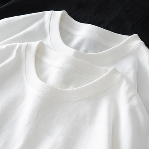 2025 été vêtements pour femmes de haute qualité 280g coton épais à manches courtes coupe ample solide confortable <span class=keywords><strong>kaki</strong></span> Base T-<span class=keywords><strong>Shirt</strong></span> - Product Image 4
