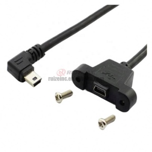 Micro Usb macho a hembra extensión orejas <span class=keywords><strong>Mike</strong></span> 5 pines con orificio de tornillo Ll puede arreglar cable de datos - Product Image 3