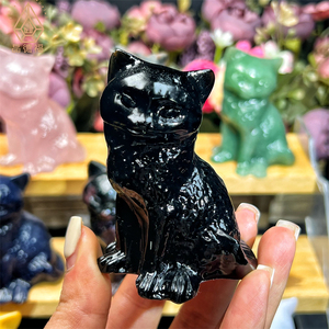 Recién llegado, nueva forma, materiales <span class=keywords><strong>de</strong></span> mezcla <span class=keywords><strong>de</strong></span> cristal Natural <span class=keywords><strong>de</strong></span> alta calidad, Gato sentado para regalo - Product Image 3
