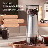Moulin à café électrique portable, mini broyeur de grains, fonctionne sur batterie, pour les voyages et le camping