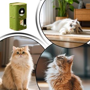 Modern Large Multi-layer All-season <b>Cat</b> Climbing Frame Felt Integrated <b>Scratching</b> <b>Board</b> Enclosed <b>Cat</b> House Tree Home Use - Product Image 2