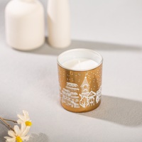 Bougie décorative en verre, best-seller, en cire de paraffine, parfumée aux fleurs, décoration d'intérieur, cylindrique, fabriquée à la machine, élégante et romantique