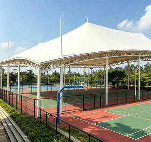 Estructuras tensadas personalizadas para techos deportivos de estadios, estructuras de membrana para techos deportivos, fabricante de pistas de pádel. - Product Image 5