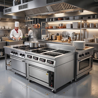 In-Smart 3500W*4 Kompor Listrik Industri 4 Tungku Oven Komersial Dapur Restoran Tugas Berat SUS304 Garansi 1 Tahun
