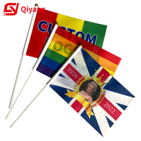 Drapeaux à main personnalisés OEM ODM 4x6 pouces 5x8 11x18 pouces, drapeaux de pays à agiter à la main, petits drapeaux miniatures avec logo