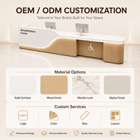 Bureau d'accueil moderne en MDF avec éclairage LED pour usage bureautique et médical, design écologique