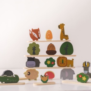Jouets d'empilage d'animaux <span class=keywords><strong>en</strong></span> <span class=keywords><strong>bois</strong></span>, jouets d'équilibre pour enfants, jouets Montessori, jouets éducatifs pour la petite enfance, jouets éducatifs pour enfants - Product Image 3
