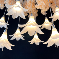 Luces Decorativas para Techo de Boda, Flores de Lirio, 10 Cabezas de Convolia, Guirnaldas de Luces LED Colgantes para Decoración de Bodas