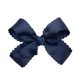 Pinza para el pelo de poliéster y metal con lazo de grosgrain rosa llamativo de 4 pulgadas estilo navideño, ecológica, para niños, marca Kimmy - Product Image 1