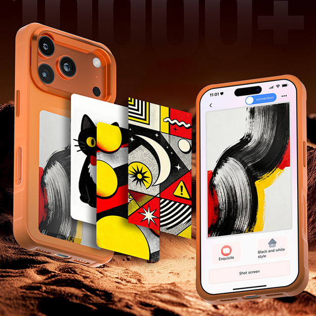 JOYPORODO B234 Matte NFC E-ink Phone case DIY Smart Projection Case for iPhone 11-16 Pro Max 17 Pro Max E-ink Funda De Celular