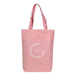 Hot Selling Roze Gerecycled 12Oz Katoenen Canvas Draagtas Met Rits