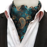 Herren-Breitkrawatte Modischer Großflächiger Paisley-Druck Retro Farbblock-Halstuch Ascot-Schal