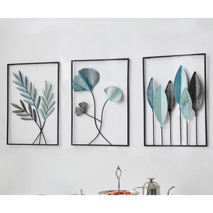Décoration murale abstraite <span class=keywords><strong>de</strong></span> haute qualité en gros d'usine, art mural moderne coloré <span class=keywords><strong>de</strong></span> luxe pour chambre d'hôtel, décoration murale en métal en forme <span class=keywords><strong>de</strong></span> <span class=keywords><strong>feuille</strong></span> d'arbre - Product Image 3