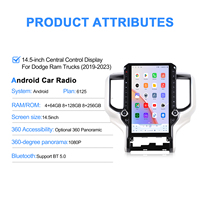 Lecteur multimédia Android à écran tactile grand format 14,4 pouces Navihua, navigation GPS, DSP, CarPlay pour Dodge Ram 2019-2023