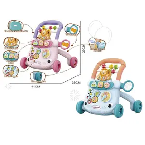 Çok fonksiyonlu öğrenme yürüyüş oyuncaklar aktivite itme araba çocuklar müzik ile bebek yürüteci