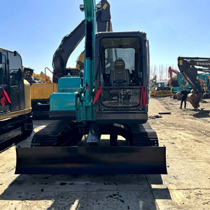 รถขุดไฮดรอลิกขนาดเล็ก Kobelco SK75 มือสอง สภาพดี สีฟ้า พร้อมรางตีนตะขาบและห้องโดยสาร - Product Image 1