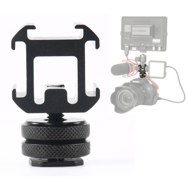 Hot Selling Flash Hot Shoe 1/4" Screw Adapter With Three Cold Shoe Mount for Microphone LED Fill Light Digital Cameras