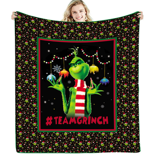 <span class=keywords><strong>Grinch</strong></span> Weihnachts <span class=keywords><strong>decke</strong></span> Anti-Pilling Klimaanlage Decken Flanell <span class=keywords><strong>Decke</strong></span> für Office Company Home Couch Bett Sofa - Product Image 4