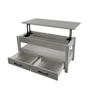 Table de salle à manger moderne multifonctionnelle convertible à dessus élévateur avec compartiment caché Table basse avec tiroirs