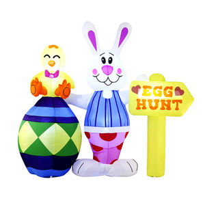 Decoraciones inflables de Pascua de 6 pies para exteriores, conejo gigante de Pascua con letrero direccional, inflable con luces LED para el hogar, jardín, fiesta de primavera - Product Image 1