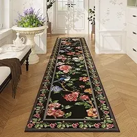 Kitchen Cushioned Rubber Non Slip Runner Mat Long Washable Rug PVC-coated Fabric Backing Modern Abstract Pattern Pet Friendly