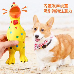 Juguete para mascotas más vendido en el comercio electrónico transfronterizo: Pollo de látex con manchas, juguete interactivo y vocalizador para mascotas medianas y grandes. - Product Image 5