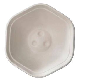 Bol à salade hexagonal jetable biodégradable 750ml 1000ml 1300ml 1600ml capacité canne à sucre alimentaire Bagasse pulpe couvercle salade à emporter - Product Image 3