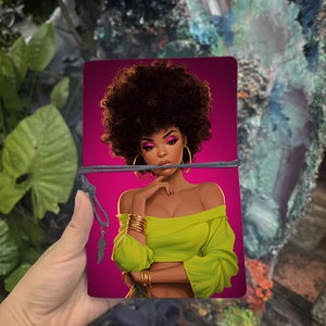 Stile retrò bellissimo taccuino A6 grande come regalo Festival calligrafia nota che prende con la donna Afro Hair Hoop orecchini Br - Product Image 2