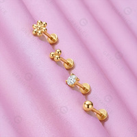 Boucles d'oreilles clous en barre Gemnel 1MM pour cartilage, style élégant, décontractées au quotidien pour femme
