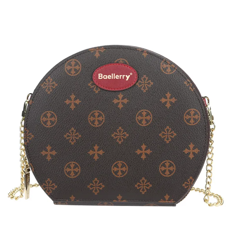 Baellerry New Style Round Four Leaf Clover Double Zipper Bag With Shoulder Strap Women Lady Sling For Cellphone And Wallet