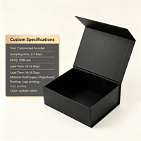 Boîte de rangement pliable en carton rigide noir de haute qualité, recyclable, avec logo personnalisé, doublée d'éponge, pour cadre photo et portefeuille