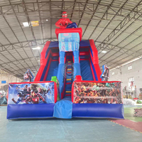 Toboggan aquatique gonflable pour adultes avec piscine, toboggan gonflable pour bateau, toboggan gonflable Spiderman pour piscine